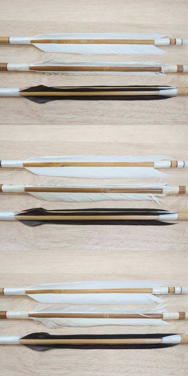  front da:[ bow .] bow arrow 8 pcs set bamboo arrow 3ps.@ total length approximately 94*93*84./ East n carbon arrow KYUDO CARBON 80-23 5ps.@ total length approximately 89.5. archery * free shipping *