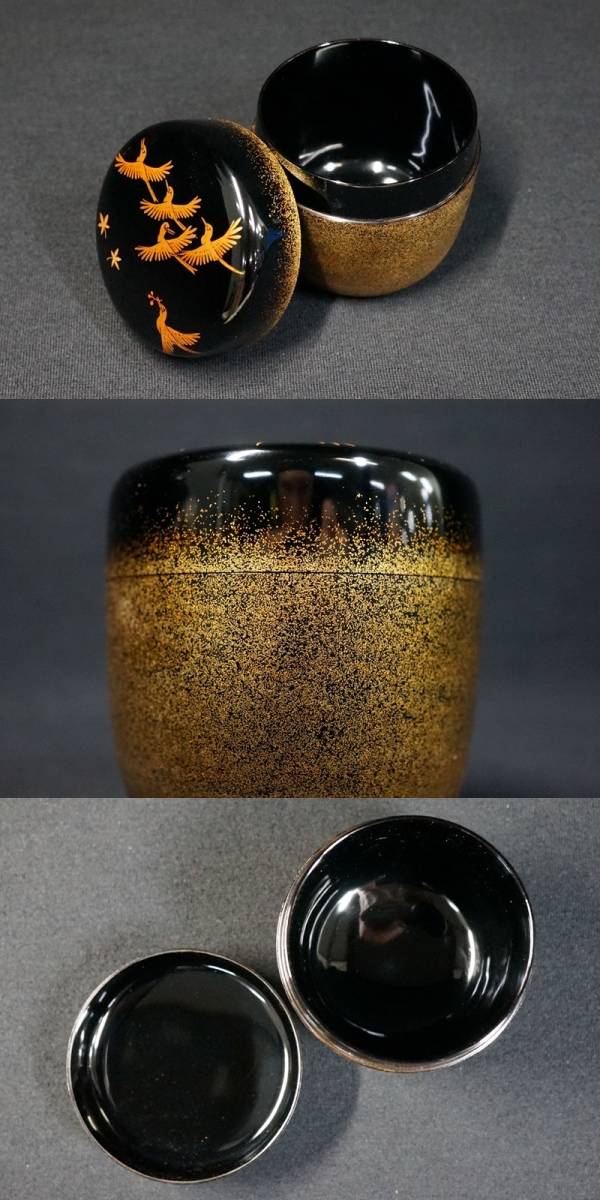 手数料安い Yahoo!オークション 棗 蒔絵群鳥 【茶道具】向井武志造 東ハ - 棗
