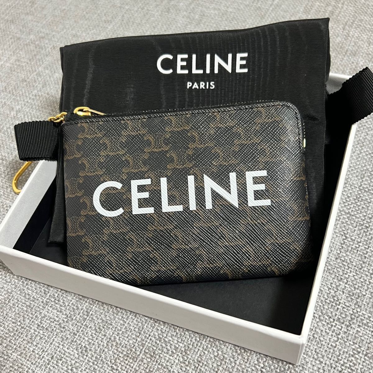 CELINE コインケース コイン & カードポーチ トリオンフキャンバス