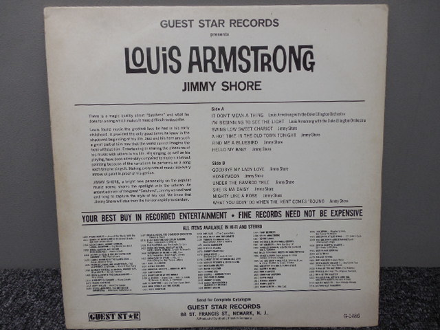 LOUIS ARMSTRONG・ルイアームストロング / JIMMY SHORE (輸入盤) 　 　 LP盤・G 1486_画像3