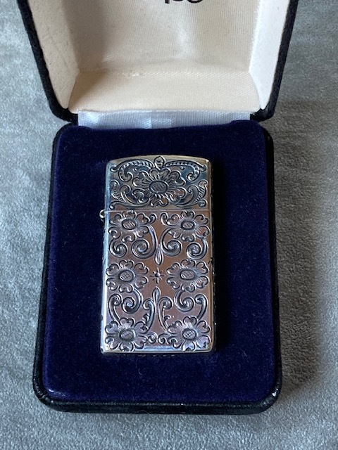 Zippo SILVER KING 5面彫り1500 Slim size 新品未使用品！_画像1