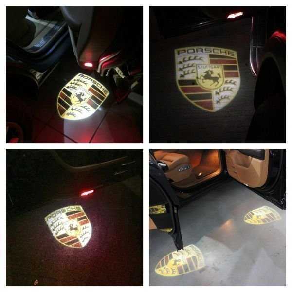Porsche ポルシェ LED ロゴ プロジェクター ドア カーテシ ランプ カイエン 955/956/957 2002-2009y 純正交換タイプCayenne ロゴ ライト_画像2