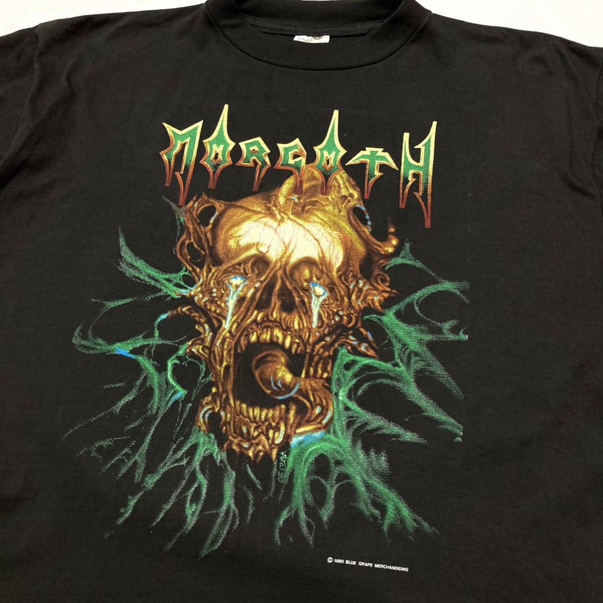 90s EURO vintage morgoth tour tシャツ ユーロ モーゴス ツアー 両面プリント デスメタル バンド ロック ビンテージ ヴィンテージ L 黒_画像1