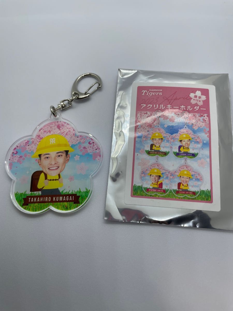 阪神タイガース2点セット『熊谷 敬宥選手2023春シークレットアクリルキーホルダーシークレットロゴテープキーホルダーバラ売り不可』