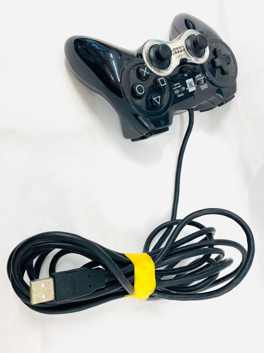 13386*　1円スタート!!　HORIPAD 3　ホリパッド　TURBO　ターボ　USB式　コントローラー　PS3対応　プレイステーション　ブラック ゲーム機_画像8