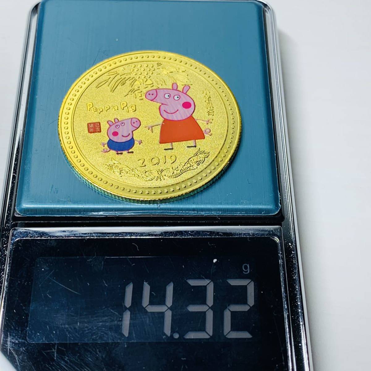 GU100中国記念メダル 子豚 福 幸運コイン 美品 外国硬貨 海外古銭 コレクションコイン 貨幣 重さ約14g_画像8