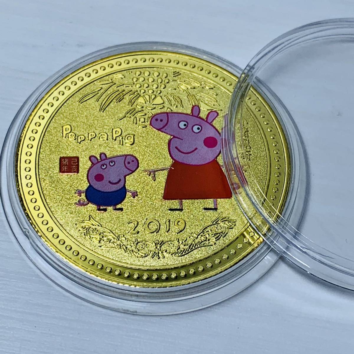 GU100中国記念メダル 子豚 福 幸運コイン 美品 外国硬貨 海外古銭 コレクションコイン 貨幣 重さ約14g_画像1