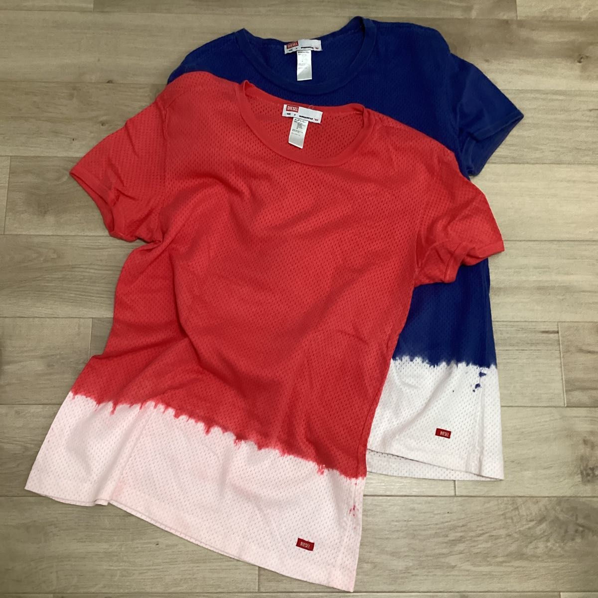 DIESEL ディーゼル　Tシャツ　青、赤2枚セット　半袖Tシャツ　半袖 Tシャツ　メッシュTシャツ　アンダーウェア