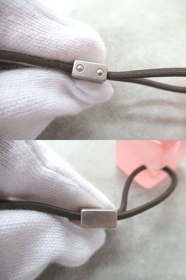 *LOUIS VUITTON Louis Vuitton Cube hair Cube Logo clear pink Brown × silver group hair elastic accessory *