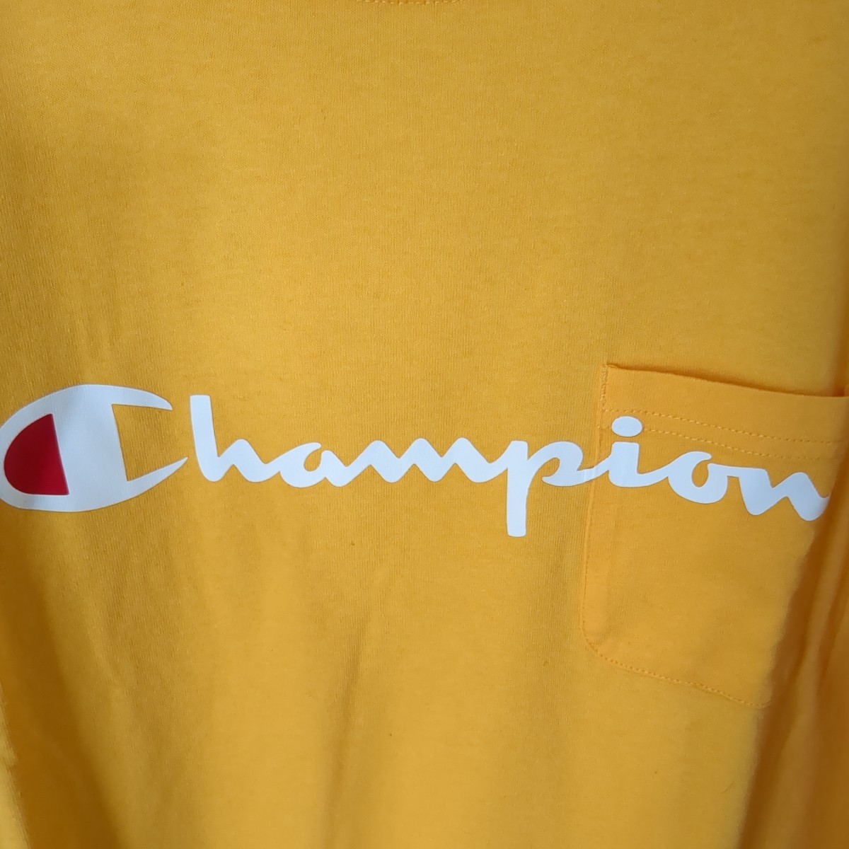 タグ付き商品　Champion チャンピオン ロゴ 半袖 膝丈 Tシャツ ワンピース サイズ F ゴールド　レディース_画像4