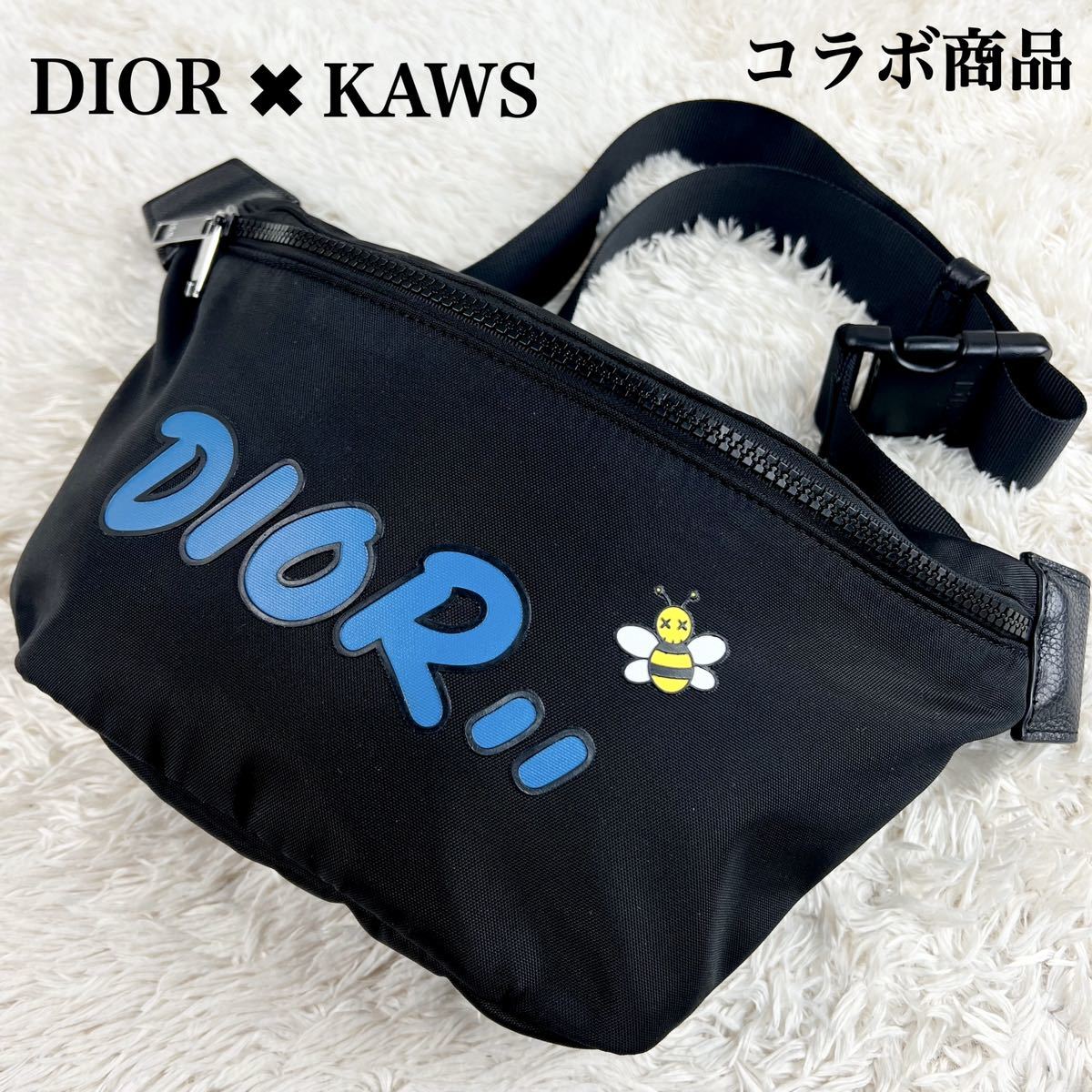 大人気】 Dior - ディオール カウズ DIOR KAWS ボディバッグ 黒青