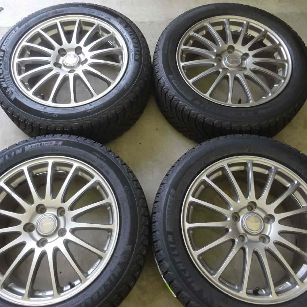 冬 新品 2022年製 4本SET 会社宛 送料無料 215/55R17×7J 98H ミシュラン X-ICE SNOW アルミ ヤリスクロス エスティマ オデッセイ NO,D2254_画像4