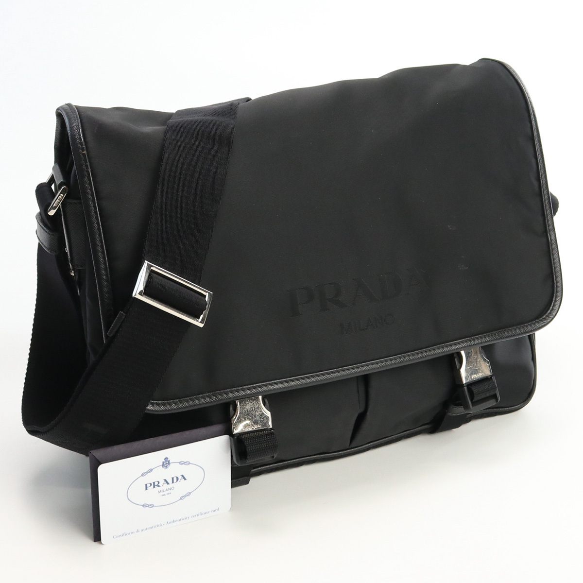 中古良品プラダPRADA メッセンジャーバッグ ブランド ショルダーバッグ 2VD768 064 F0002 ランク：A us-2 メンズ_画像1