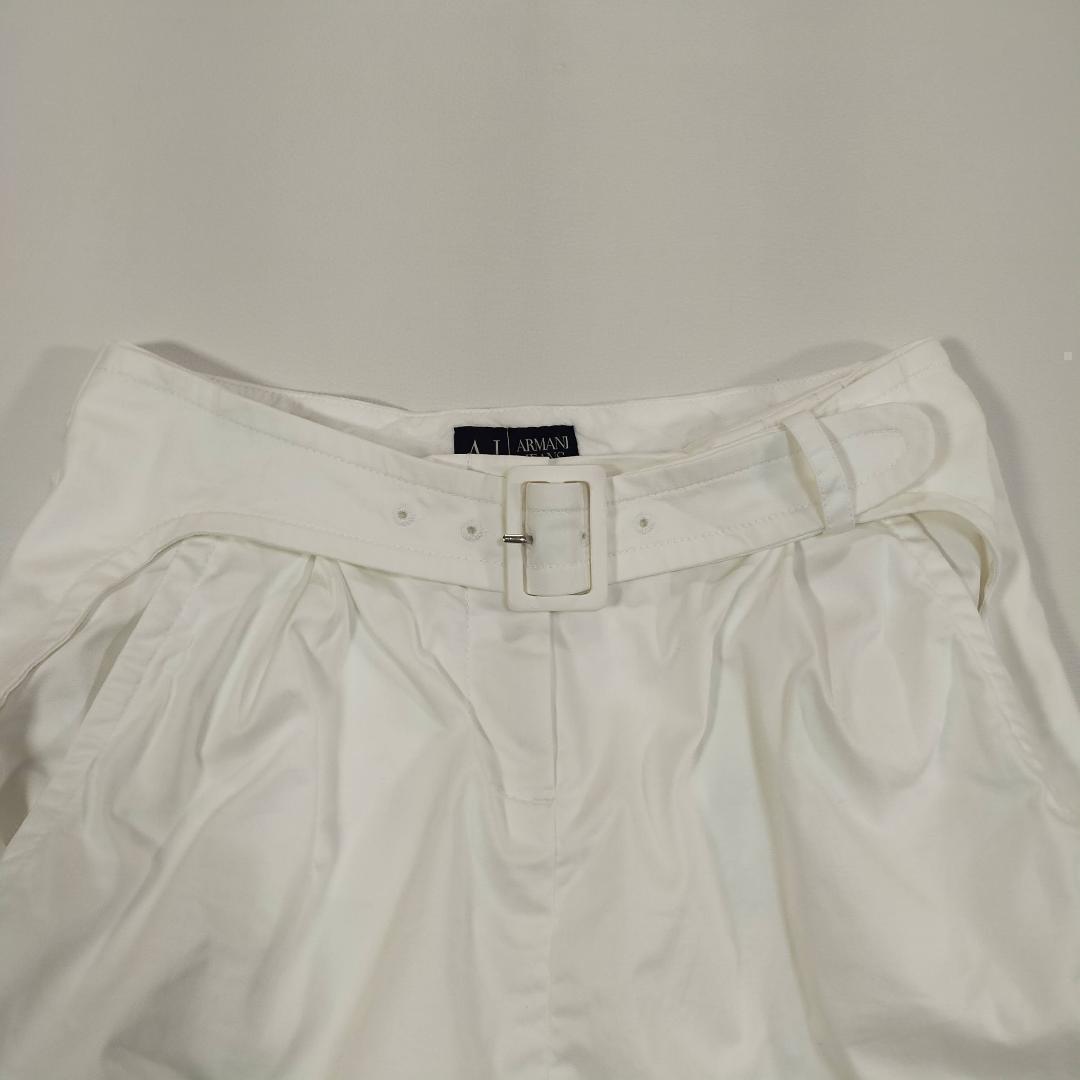 ARMANI JEANS 白 シンプル かわいい アルマーニジーンズ 台形スカート サイズEU36 M ホワイト ひざ丈 ミニ丈_画像5