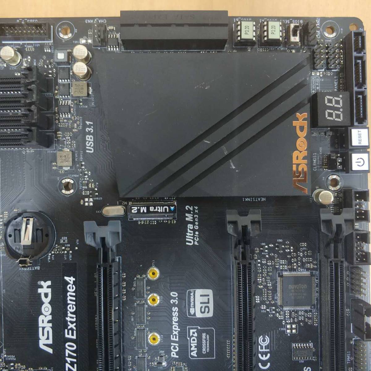 ASROCK Z170 EXTREME4//ATXマザーボード/ (LGA1151) INTEL第6・7世代CPU対応 PCパーツ DIY 修理材料★通電,BIOS立ち上がり確認済み_画像4