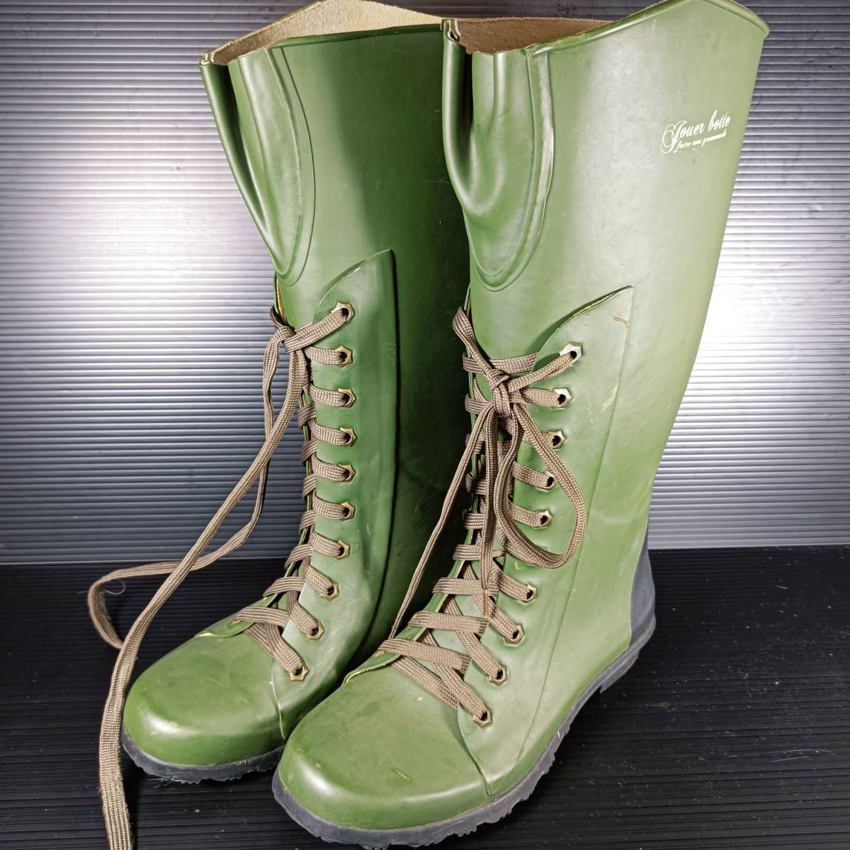 JOUER BOTTE*ju evo te* garden boots * rain boots * braided up boots * size 37 24.0