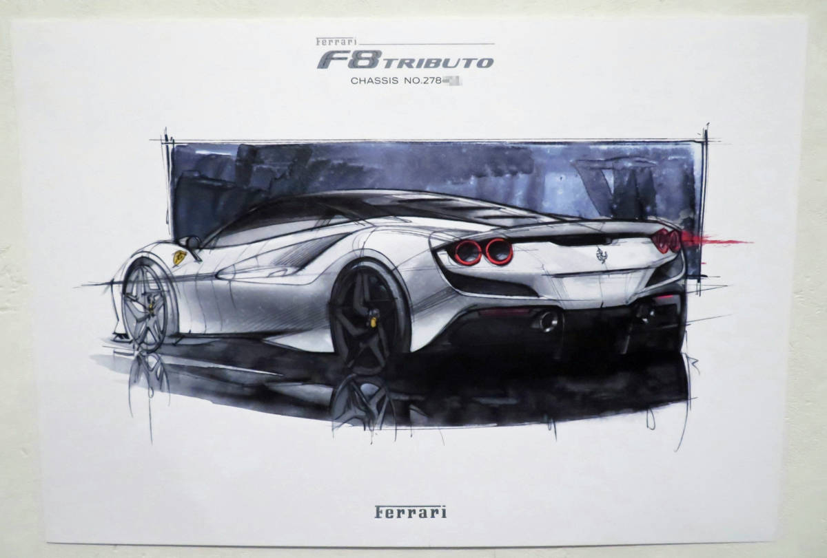 Ferrari 純正 F8トリブート オーナー限定 オリジナル リトグラフ レア 未使用品_画像1