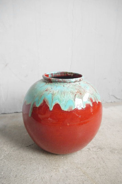アンティーク　フランス製　陶器壺　ケース　つぼ　花瓶　フラワーポット　店舗什器_画像1