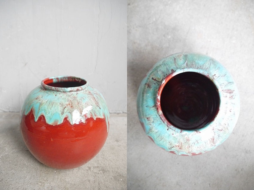 アンティーク　フランス製　陶器壺　ケース　つぼ　花瓶　フラワーポット　店舗什器_画像2