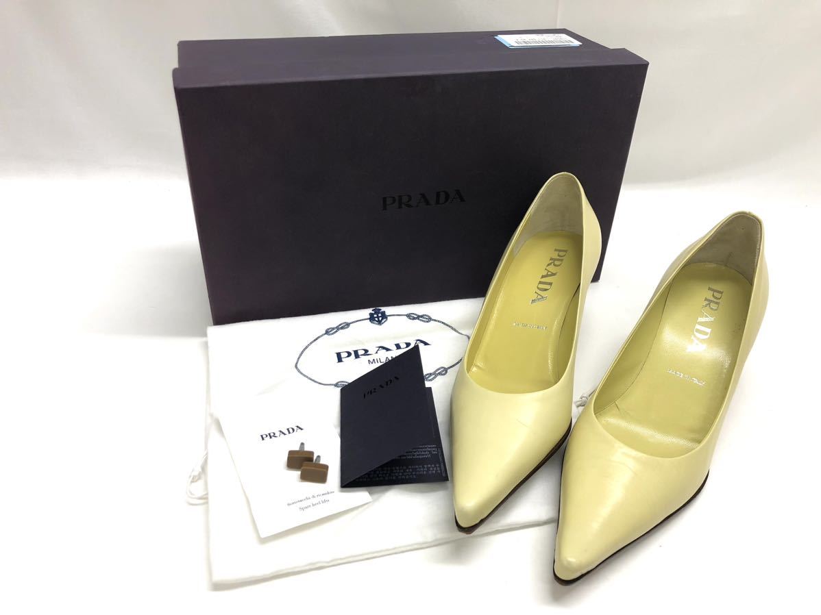 ランキング上位のプレゼント ポインテッドトゥ レザー プラダ PRADA