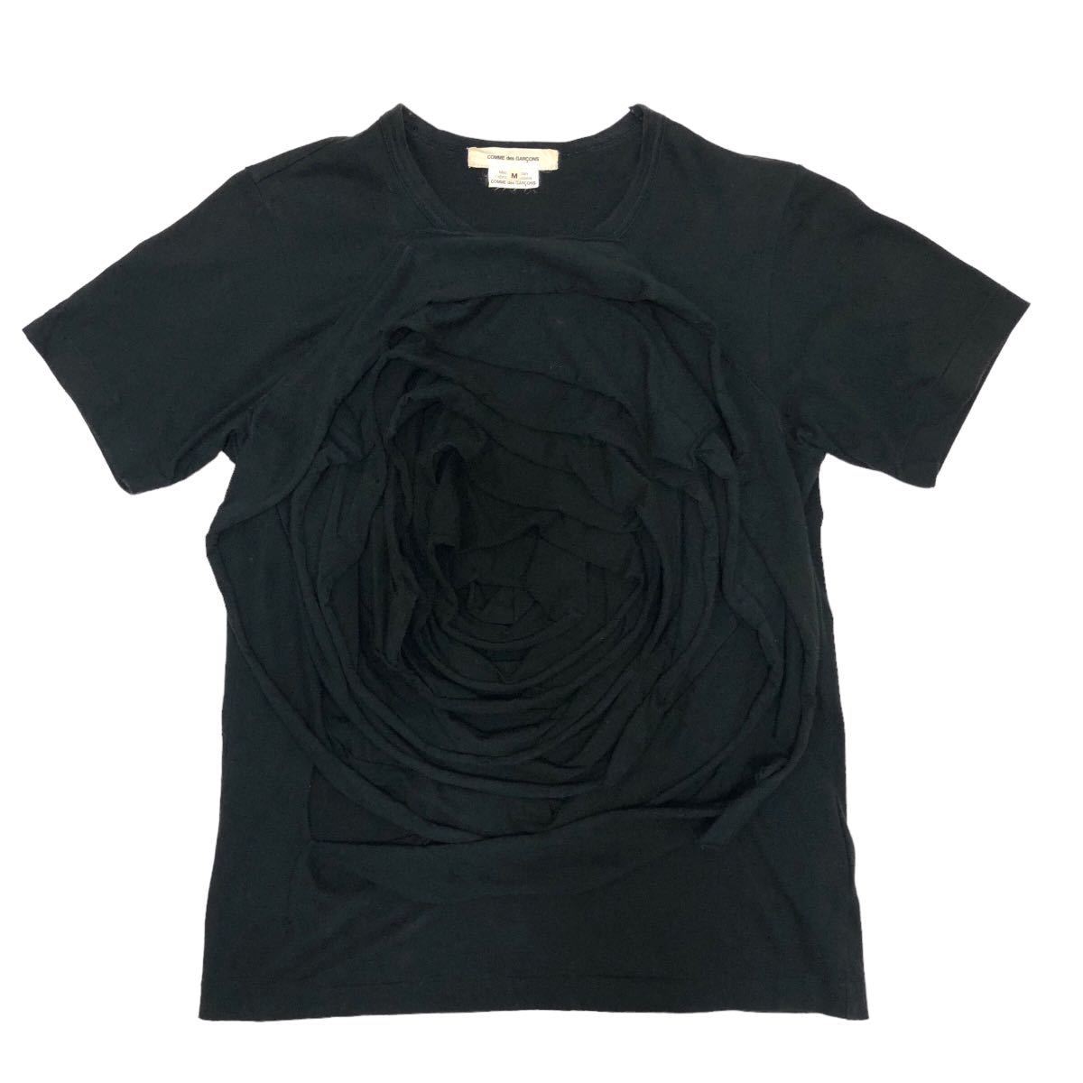 ▼COMME des GARCONS コムデギャルソン ローズフロント カットソー サイズM レディース 女性用 トップス ブラック 黒 RC3787_画像2