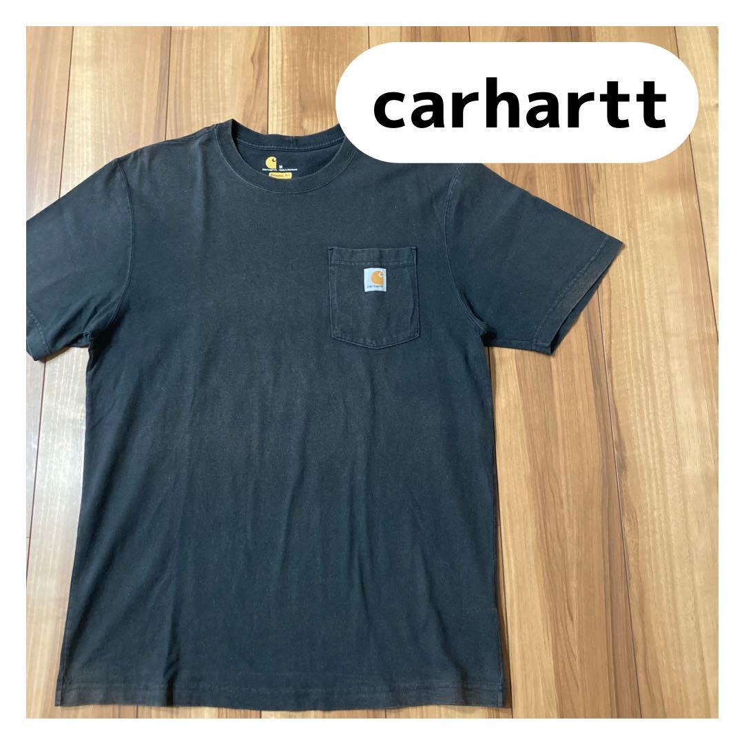 carhartt カーハート 半袖 Tシャツ ポケットT オリジナルフィットUSA企画 ブラック サイズM 玉mc1771_画像1