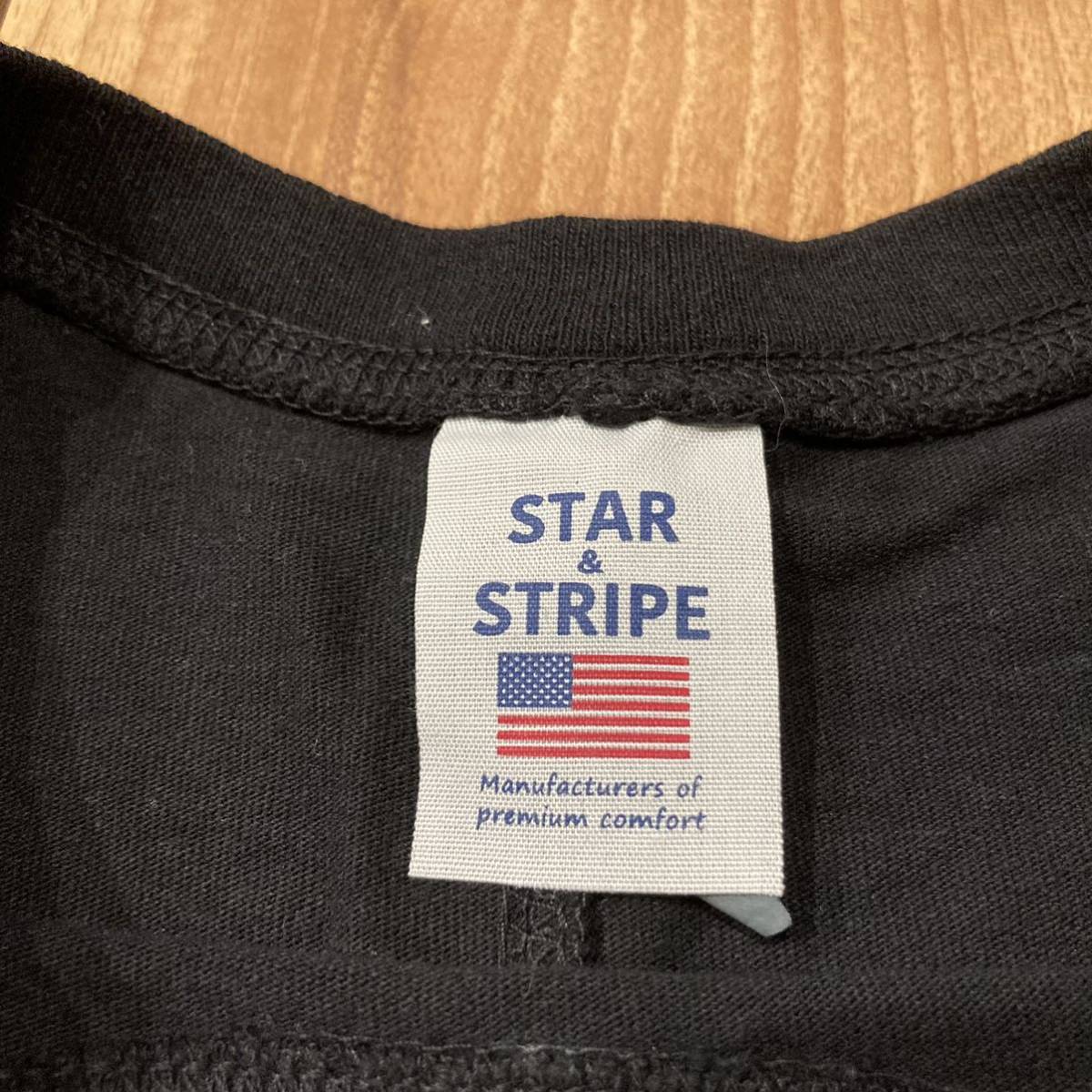 STAR&STRIPE スターアンドストライプ 長袖 Tシャツ カットソー ロンT クールネック USA製 スリット レディース サイズM 玉mc1848_画像6