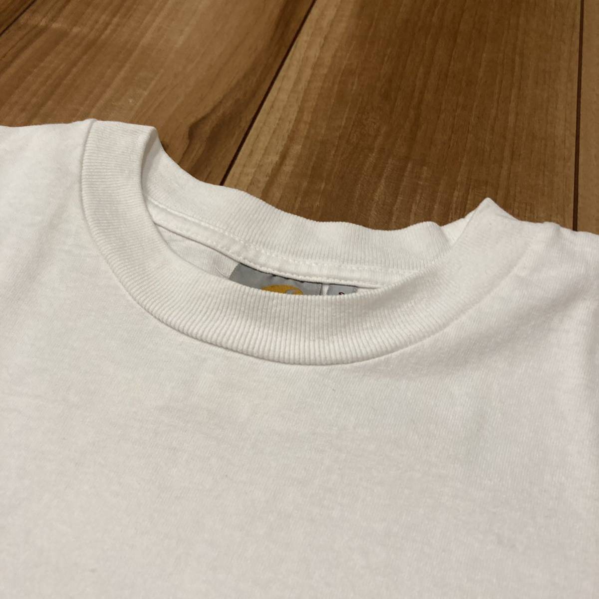 Carhartt カーハート 半袖 Tシャツ USA企画 プリントロゴ ホワイト サイズS ストリート ワーク 玉mc1880_画像5
