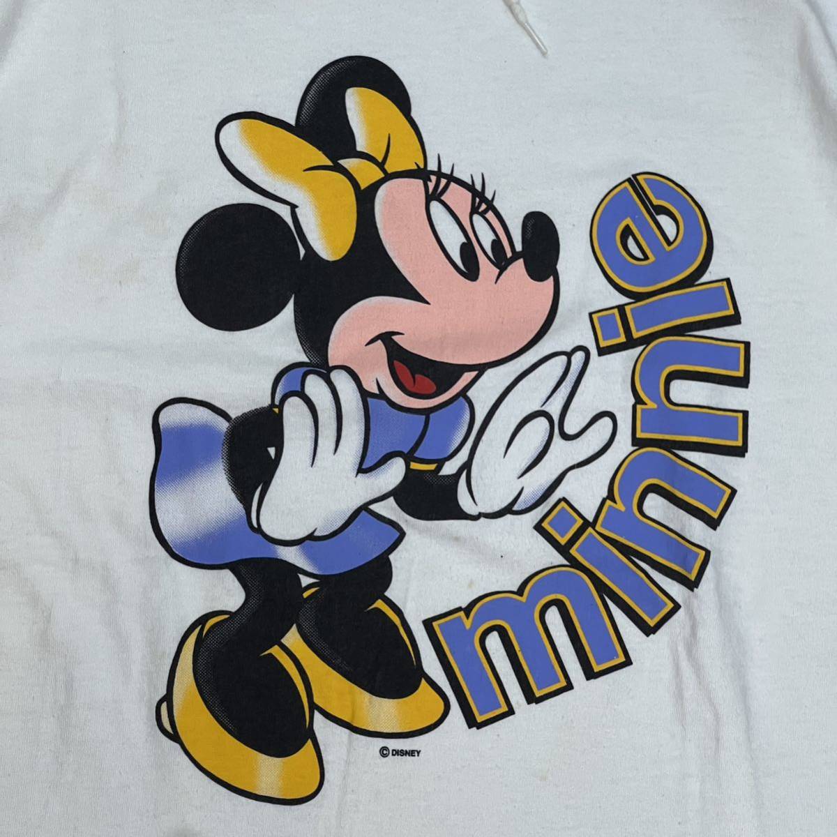 90s dead stock disney オフィシャル　ミニー　デッドストック　ディズニービンテージ　vintage フード付き　Tシャツ半袖パーカー_画像7