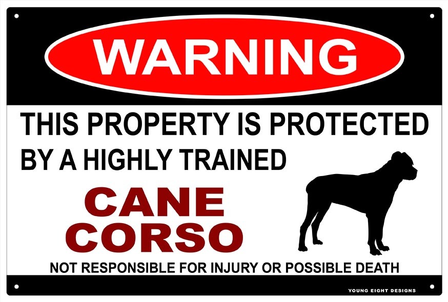 雑貨【Cane Corso/コルソ・ドッグ】WARNING/Dog/ドッグ/犬/警告/ヤードサイン/メタルプレート/ブリキ看板-298_画像1