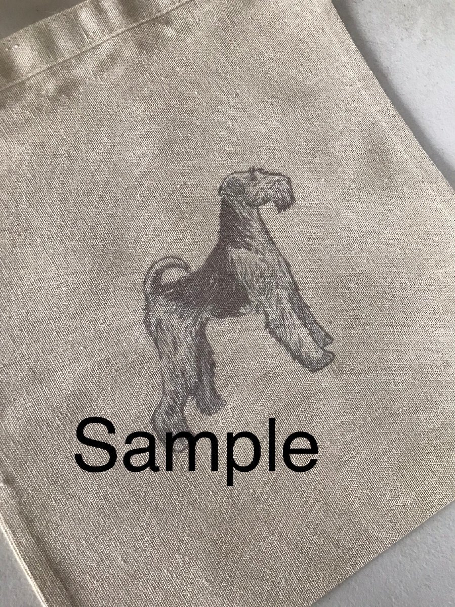 Dog Canvas tote bag/愛犬キャンバストートバッグ【Airedale Terrier/エアデール・テリア】ペット/スケッチ/Sketch/ナチュラル-2_画像2