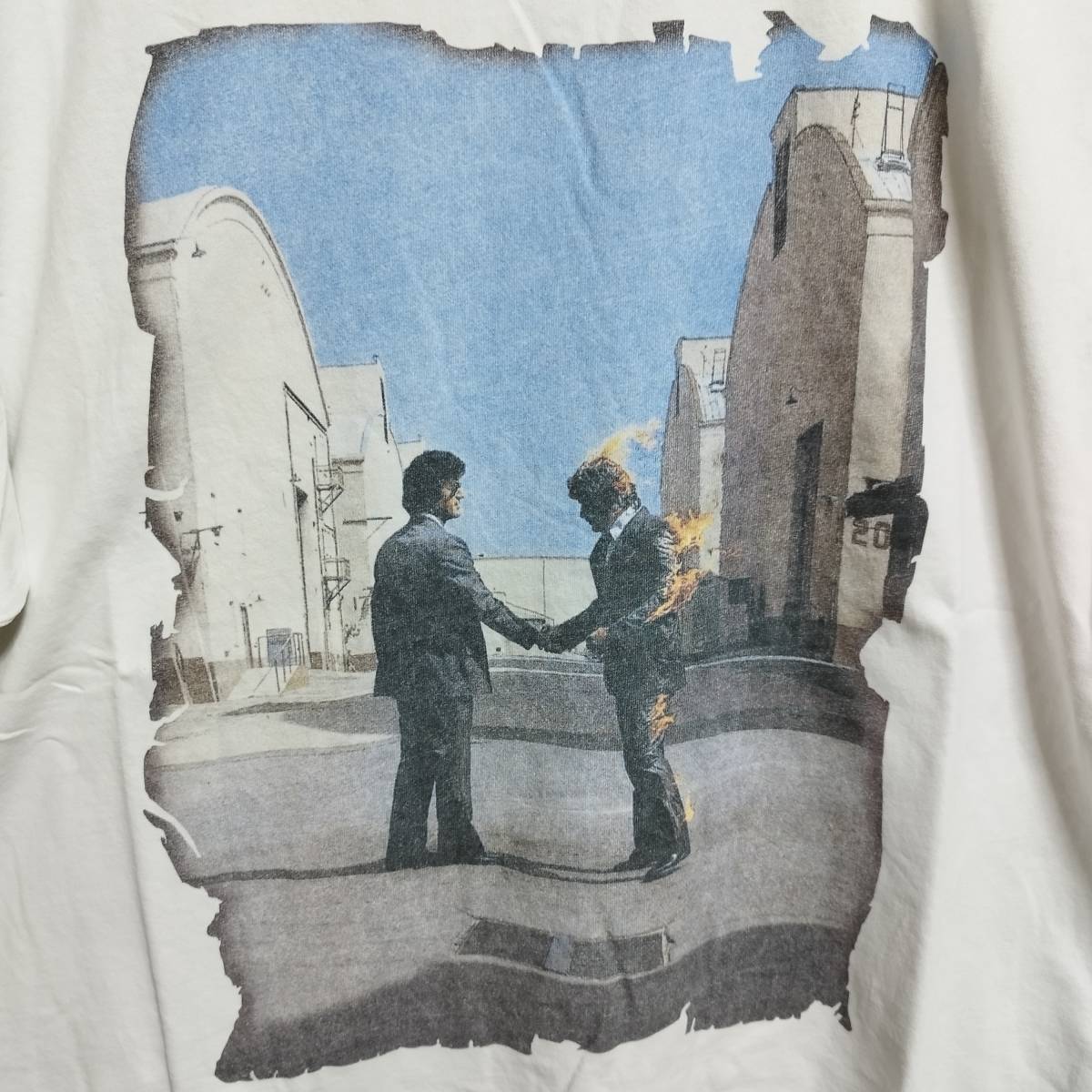 希少柄◆PINK FLOYD ピンクフロイド バンドTシャツ バックプリント有 ◇『炎』Wish You Were Here ヴィンテージ　古着　ロックT　程度良好_画像2