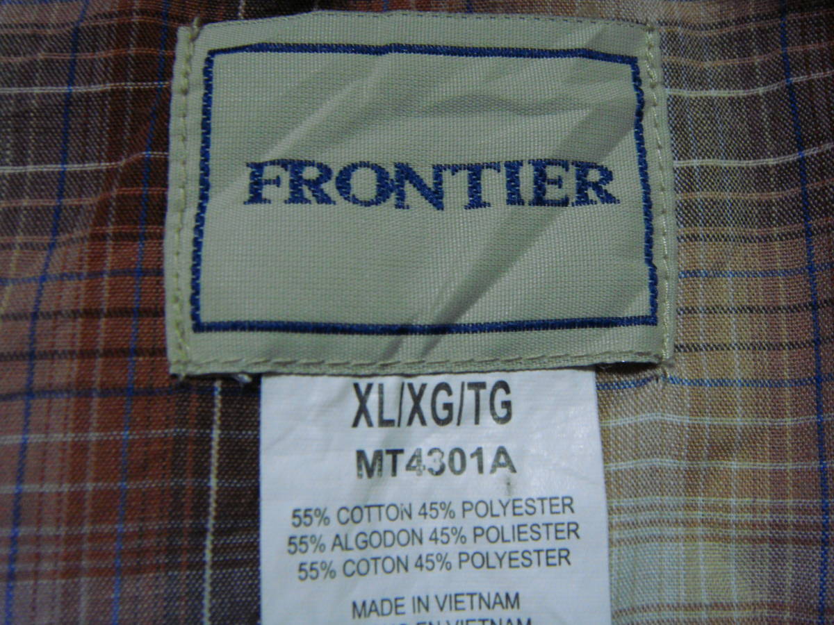 ■送料0 ^ ^ フロンティア/FRONTIER ■ ウエスタンシャツ3L■アメリカ USA古着 ワークシャツ ラングラー？■L7_画像8