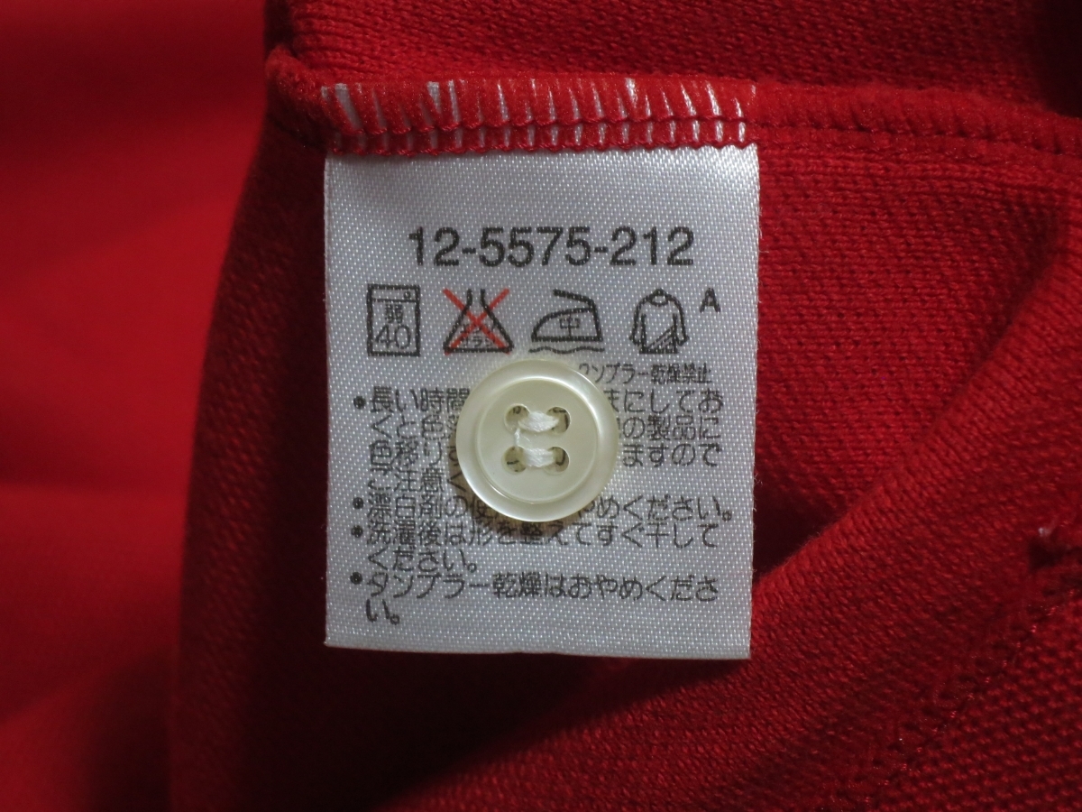 高級★MIKI HOUSEミキハウスMEN'Sメンズ【ゆうパケットなら送料無料】RED赤色【ポロシャツ】日本製【シンプルな作りに存在感のある刺繍】★_画像6