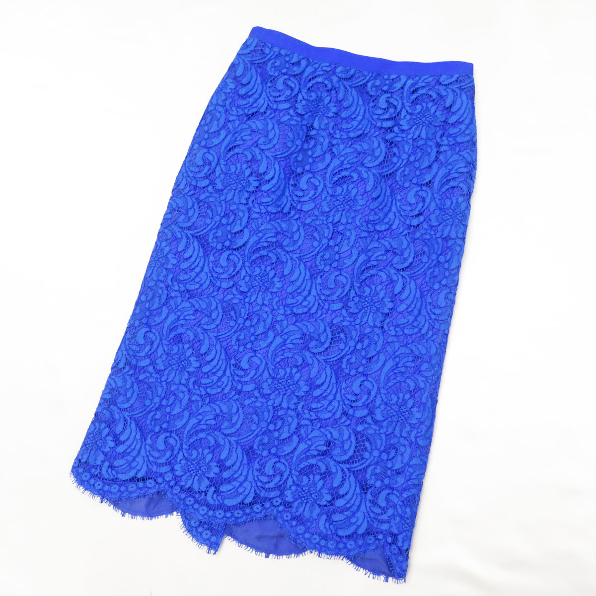 Drawer Scallop Lace Skirt Royal Blue 36 ドゥロワー スカラップ