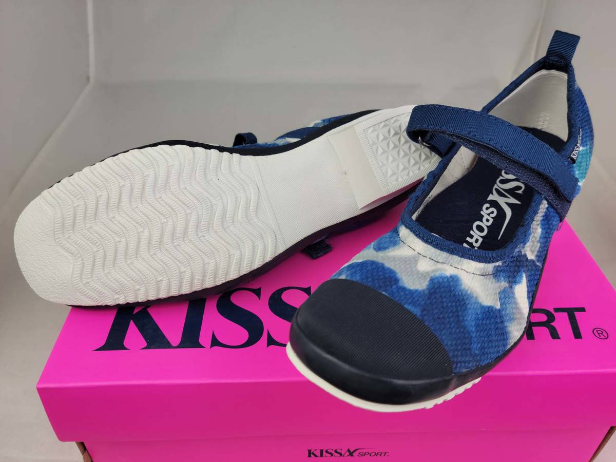  новый товар KISSA SPORT kissa спорт KS8732 голубой 22.0cm парусина ремешок спортивные туфли 