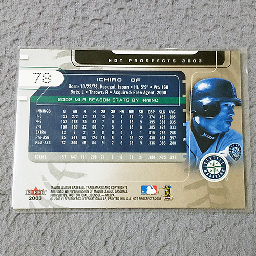 イチロー Ichiro Fleer 2003 MLB シアトル・マリナーズ SEATTLE MARINERS レア トレカ 美品の画像2