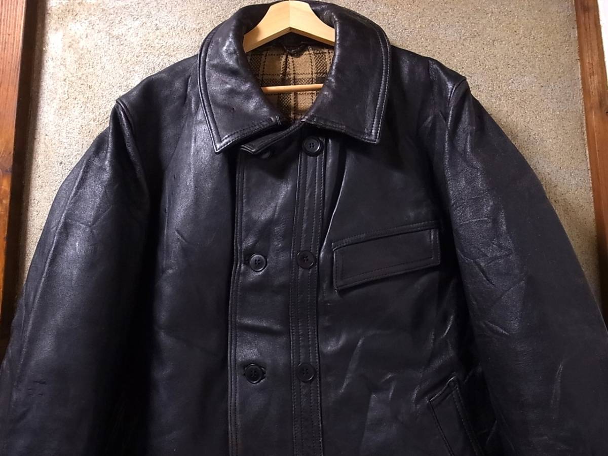50s60s コルビジェ Le Corbusier フランス軍 レザージャケット 黒/ビンテージ 40s モーターサイクルコート French army British イギリス軍 JChere雅虎拍卖代购 MILITARY◆40s スウェーデン軍 モーターサイクル ダブルライダースジャケット レザー BLK 無地