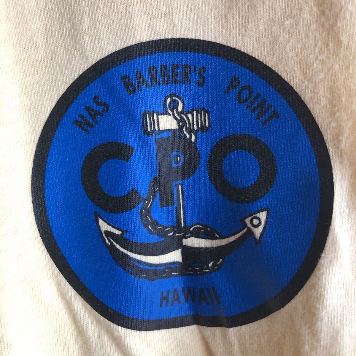 80\'s Vintage U.S.NAVY CPO принт карман футболка pokeT Гаваи USN US NAVY рис военно-морской флот б/у одежда 