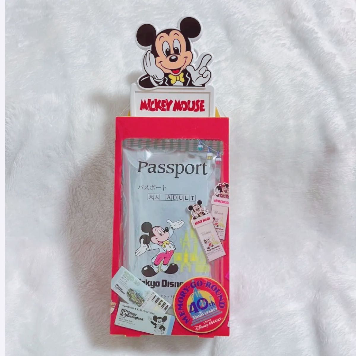 ディズニー　40周年　ポテトスナック　パスポートケース型　新品　ディズニーランド　クリップ　ミッキー　復刻