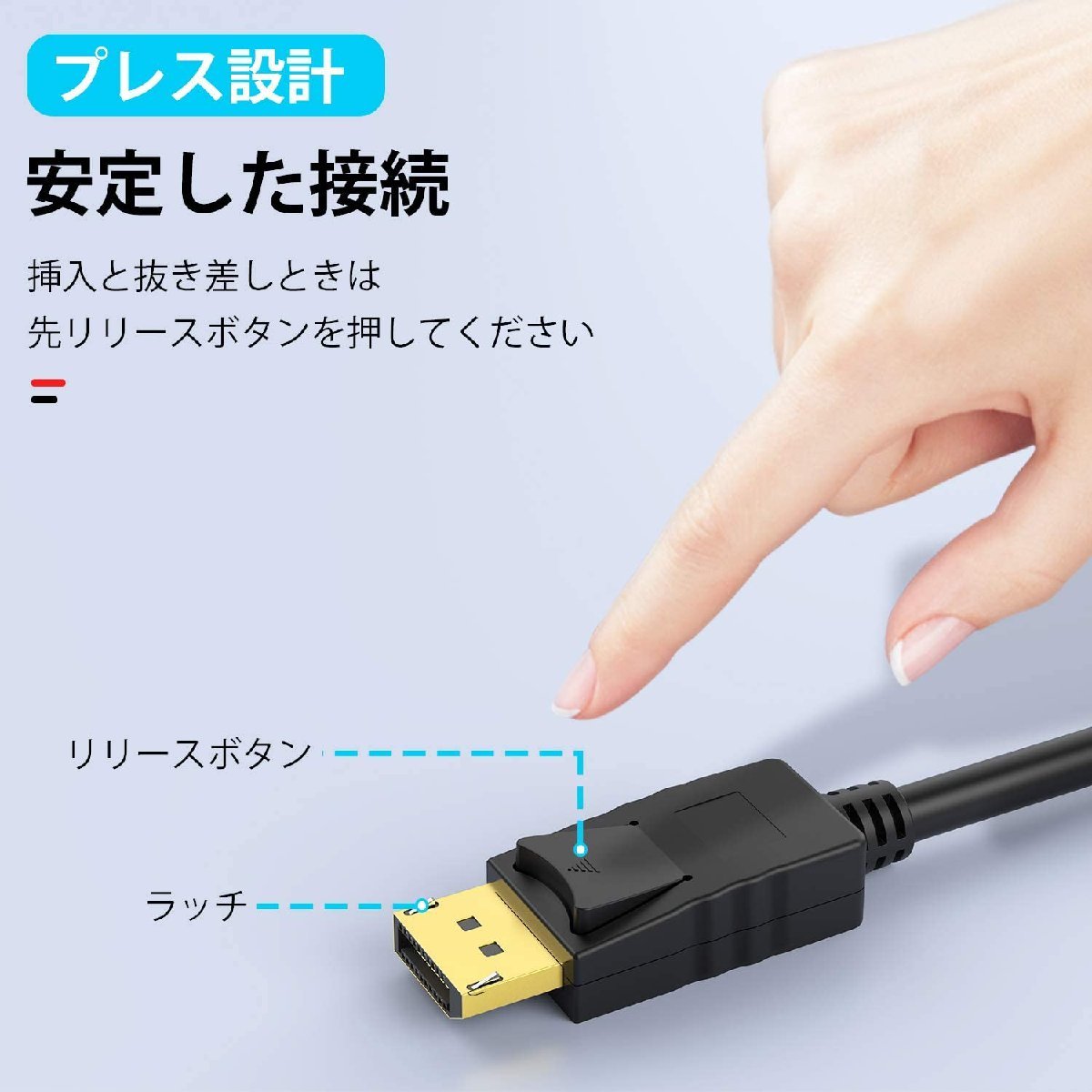 DisplayPort → HDMI 変換アダプタ 金メッキコネクター搭載 HDMI 変換ケーブル_画像2