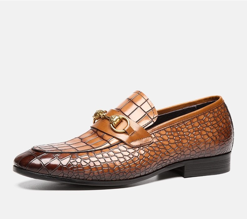  new work / new goods / men's business shoes gentleman shoes Loafer men's slip-on shoes original leather wani./.. Brown 24cm DJ[80802]