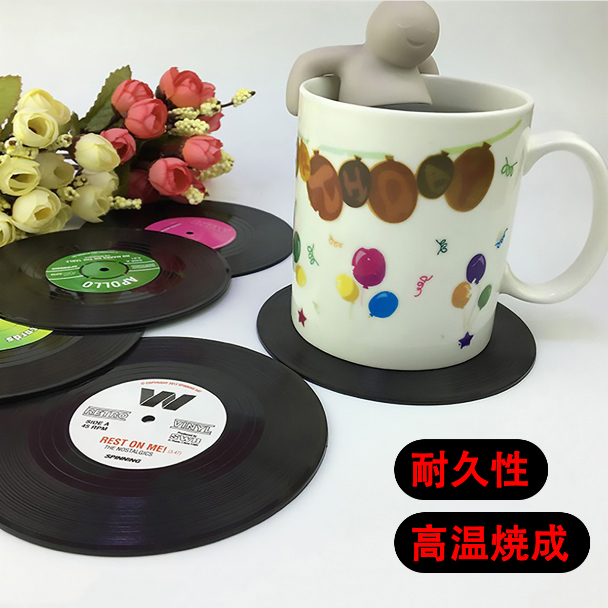 テーブル プレースマット レコードシリーズ ラウンド ヴィンテージ CD ビニール コースター ;Ming192;_画像4