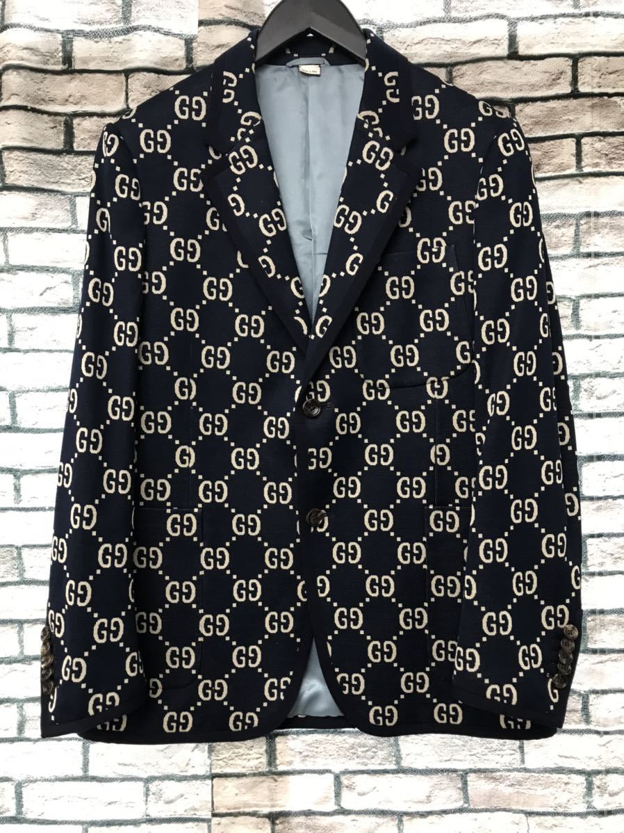 極美品★GUCCI グッチ★521889 Z372F GG Jacquard Jacket GGジャカードテーラードジャケット