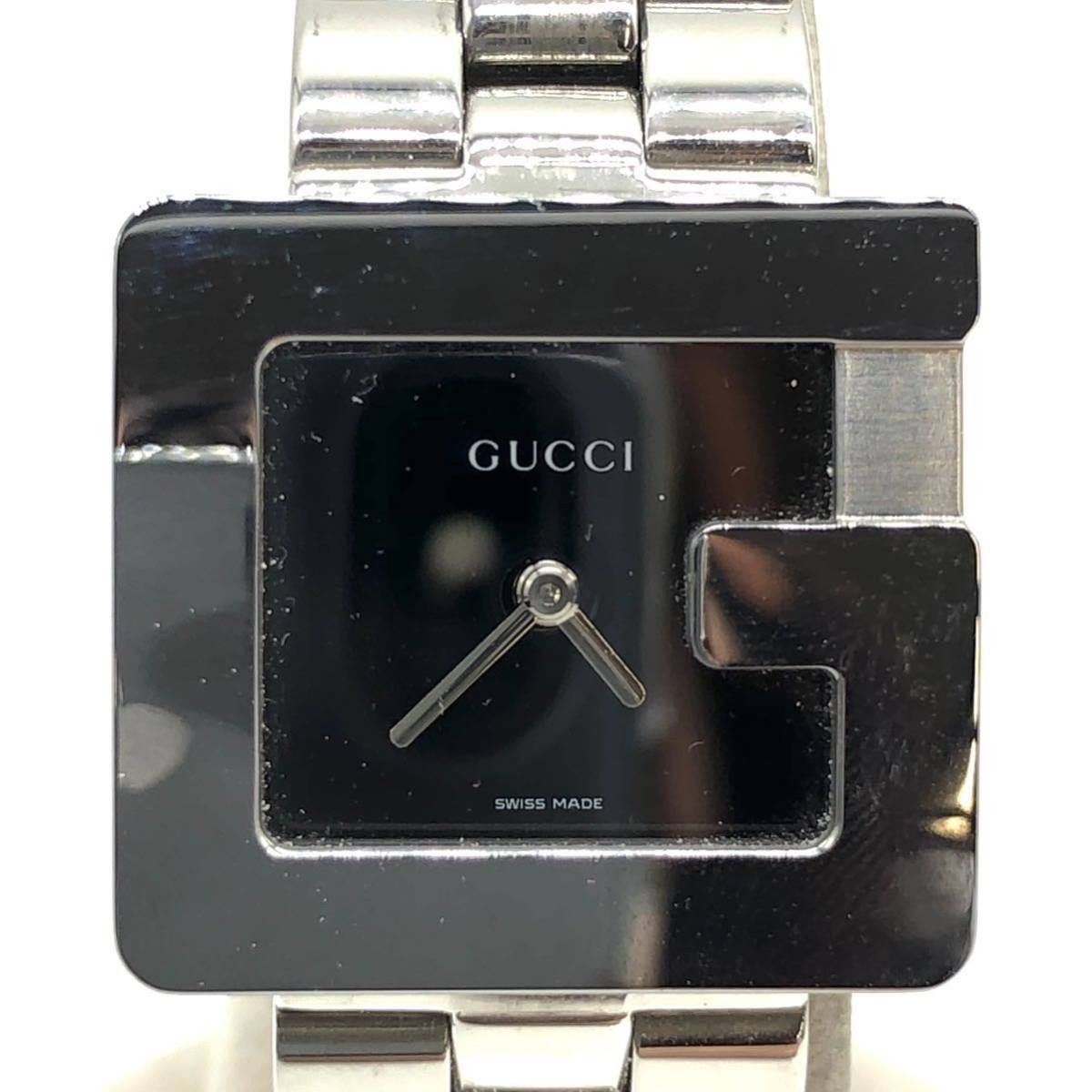 電池交換済△GUCCI△3600J』KA-690 グッチ 腕時計 黒文字盤 Gスクエア