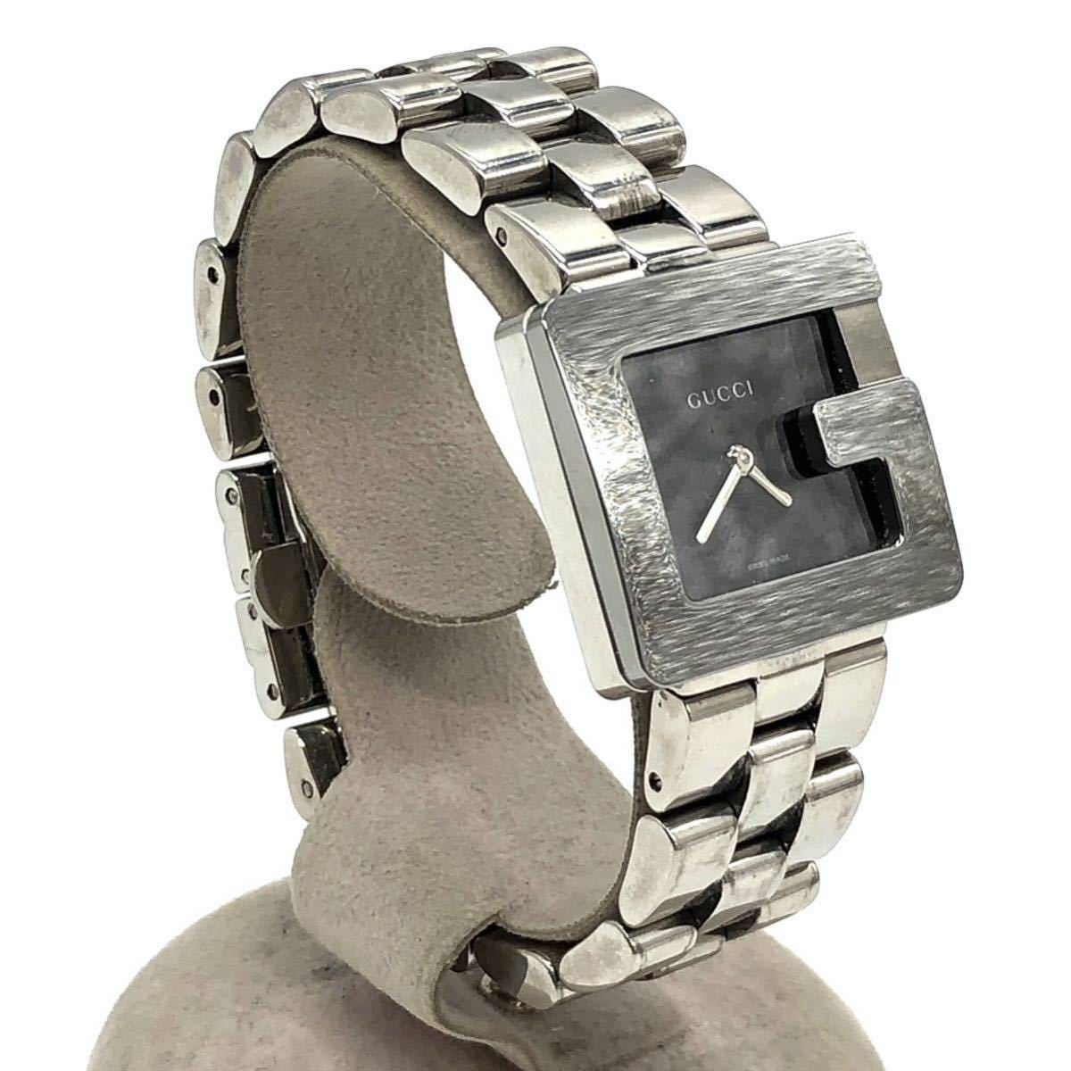 電池交換済△GUCCI△3600J』KA-690 グッチ 腕時計 黒文字盤 Gスクエア