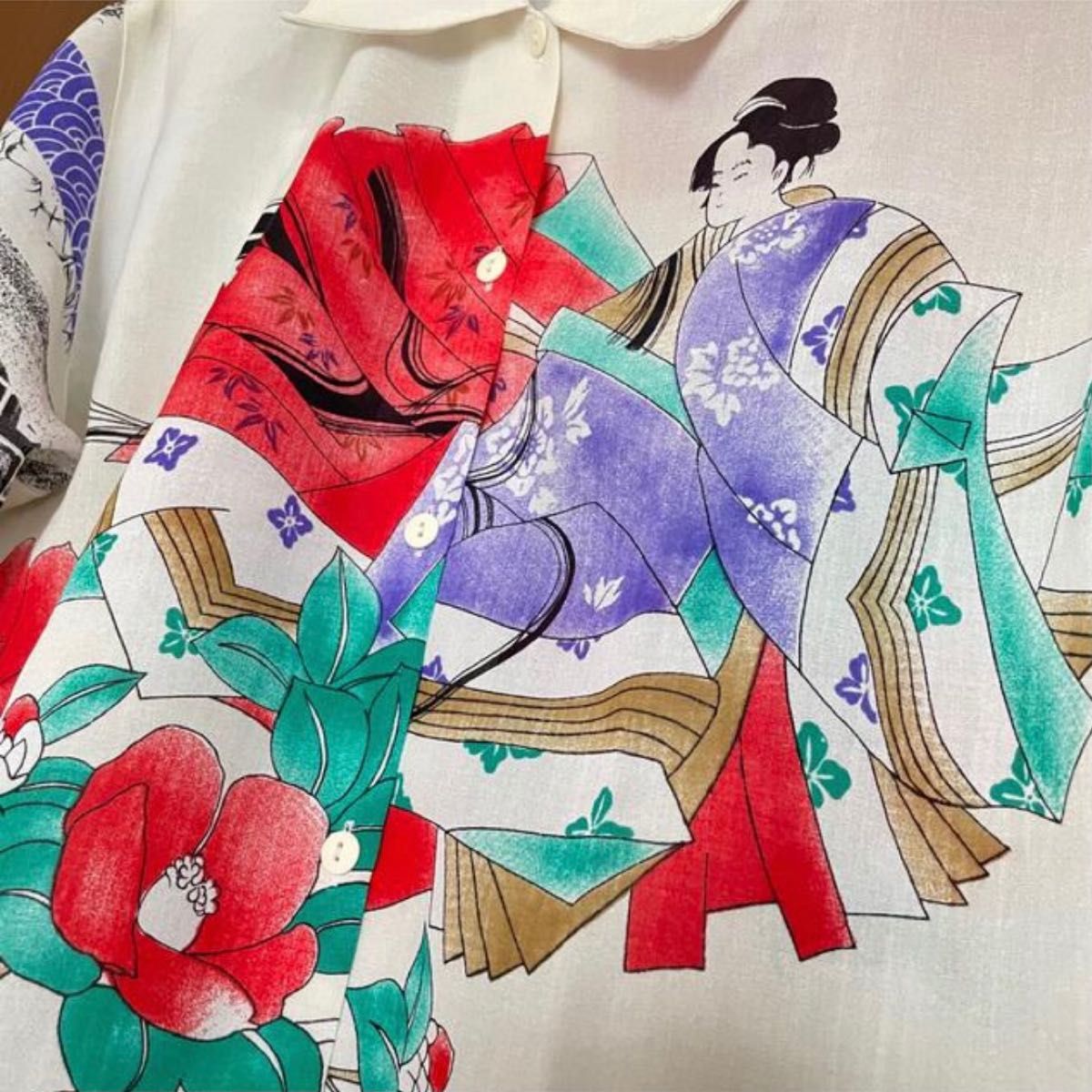 ★売り切り★【新品未着用】日本画 浮世絵 和柄 半袖 シャツ