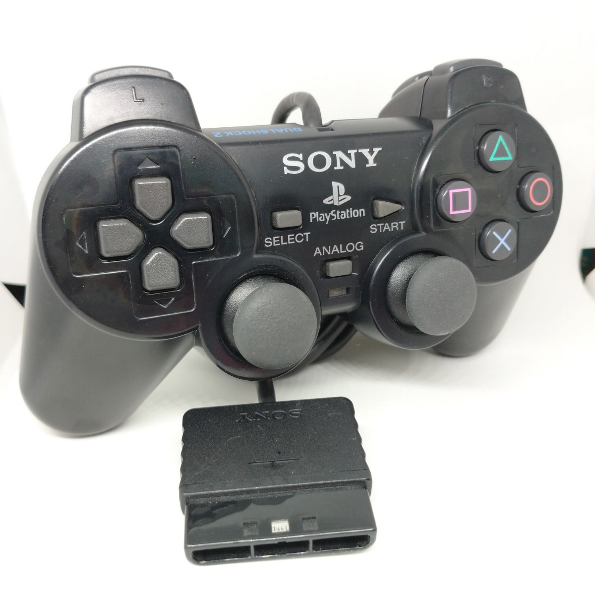 分解清掃済 PS2 コントローラー デュアルショック2 クリア ブラック (PlayStation2 Controller SONY DUALSHOCK2 プレステ2) 管理(c23)_画像1