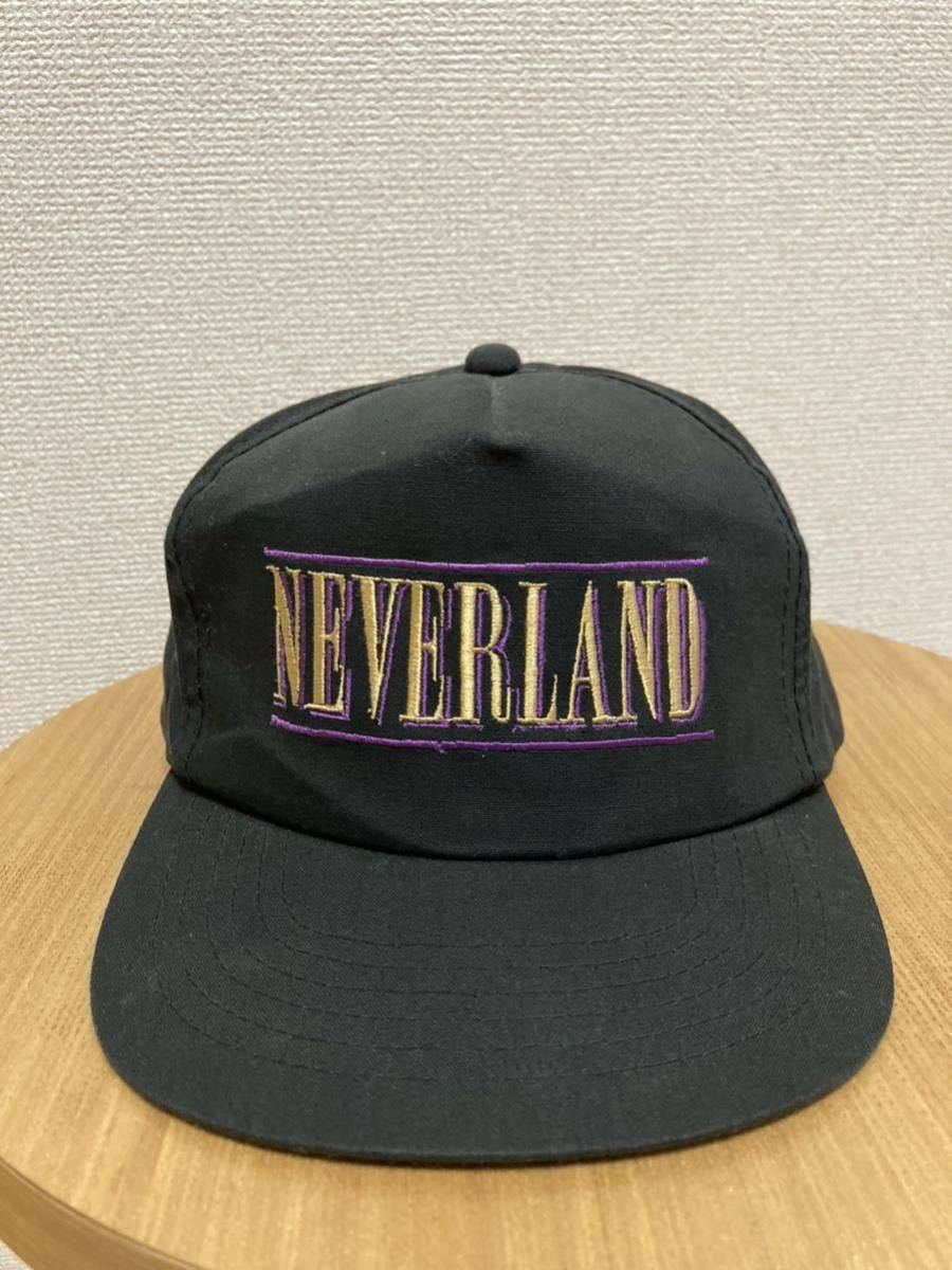 80's90's USAヴィンテージ キャップ 帽子 'NEVERLAND' / KOREA製 韓国製 キャップ 80年代 90年代 黒系　ONE SIZE