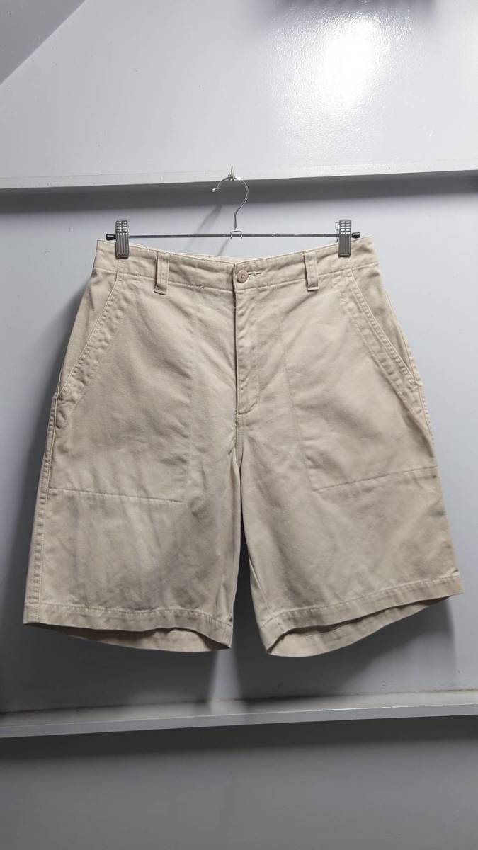 90’s Eddie Bauer 白タグ コットン ツイル ベイカー ショーツ ベージュ 30インチ ショート パンツ エディーバウアー_画像1